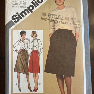 Slim Fitting Skirts in Three Variations 1980 Womens Misses Sewing Pattern Simplicity 9789 Uncut Size 12 Etsy