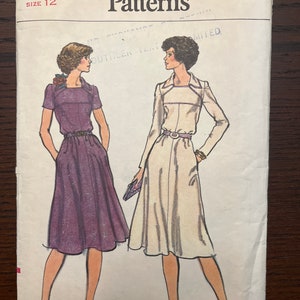 Semi Fitted and Flared Mid Calf Length Dress Vintage Womens Misses Sewing  Pattern Vogue 9235 Cut Size 12 - Etsy