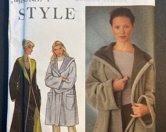 Relaxed Fit Hooded Coat or Jacket Womens Misses Sewing Pattern Simplicity 9401 Uncut Size XS-XL 6-24