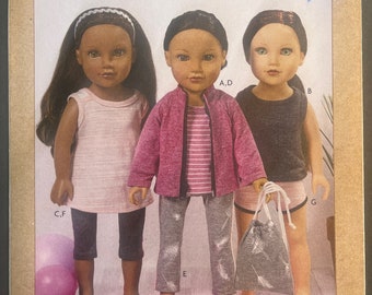 18” Athleisure Doll Clothes Doll Craft Sewing Pattern Kwik Sew 4297 Uncut