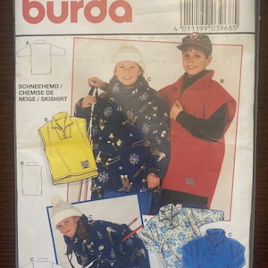 Girls Boys Unisex Jacket in Coat and Vest Variations Childs Sewing Pattern Burda 3968 Uncut Size 6 8 10 12 14 16