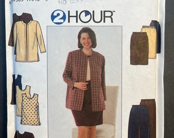 Jacket Shell Skirt and Pants Womens Misses Sewing Pattern Simplicity 7291 Uncut Size 18W 20W 22W 24