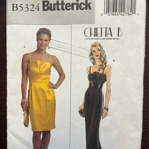 Sans manches avant Jupe plissée Robe Femmes Manque Modèle de couture Butterick 5324 Taille partiellement coupée 6 8 10 12