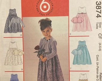 Children’s Cardigans and Dresses in Six Variations Girls Sewing Pattern McCalls 3874 Uncut Size 4 5 6