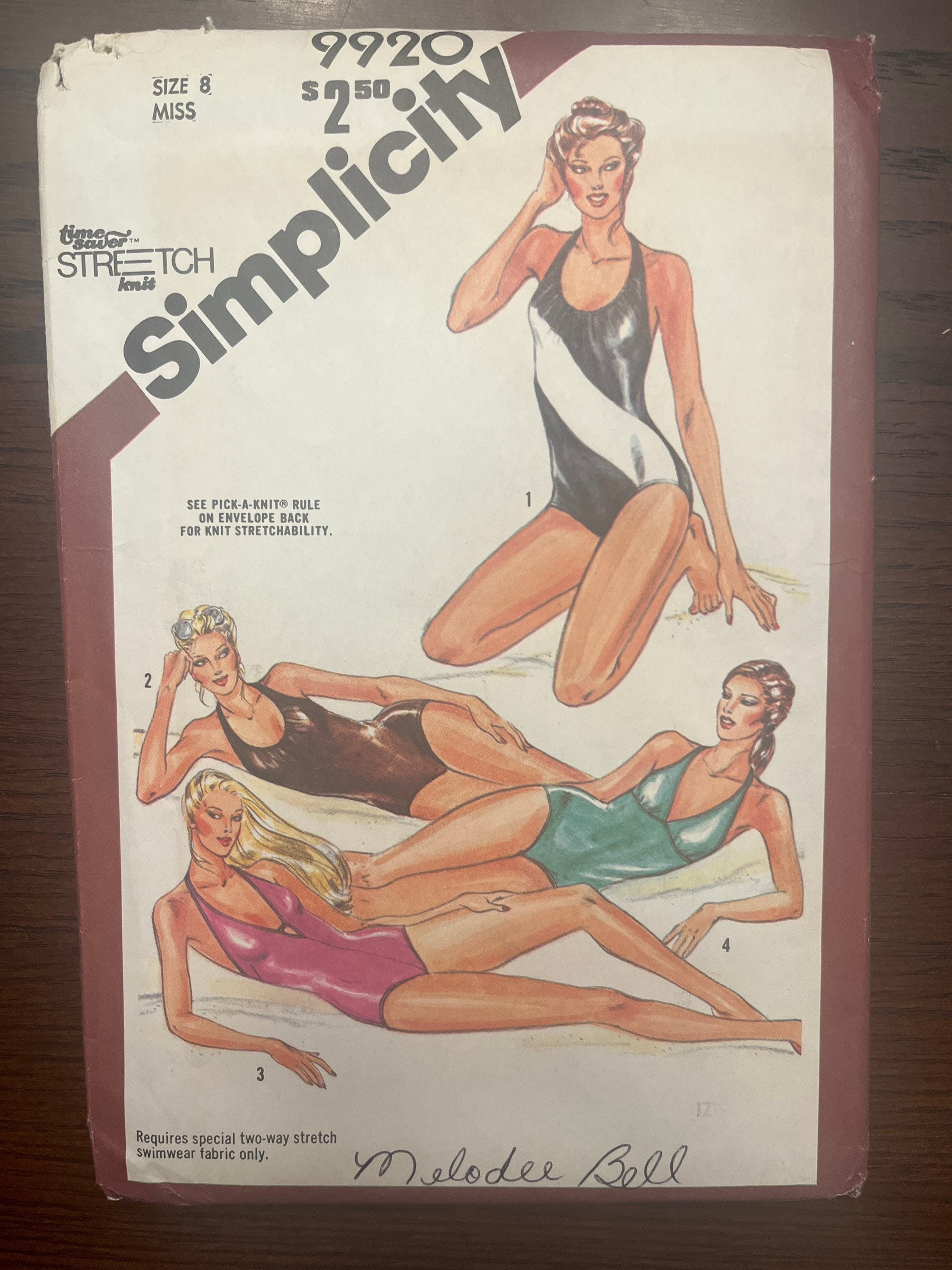One Piece Swimsuits Vintage 1981 Womens Misses Sewing