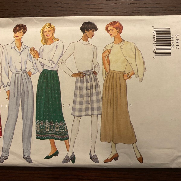 A-Line Skirt and Tapered Pants Womens Misses Sewing Pattern Butterick 4641 Uncut Size 8 10 12 or 20 22 24