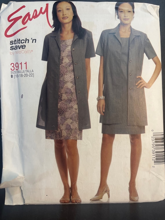 Sleeveless Dress Short Sleeve Jacket Womens Misses Sewing Pattern