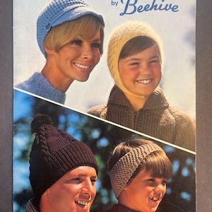Berets Toques Caps Hats Knit and Crochet Pattern Book Beehive Winter Headwear Book 118 Womens Mens Girls Boys Patterns
