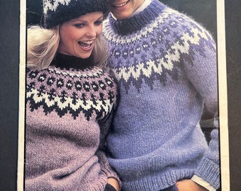 Knit Cardigan and Tam Top Sweaters Pullovers Womens Mens Boys Girls Knitting Pattern Book Patons Outdoor Knits Beehive Book 444