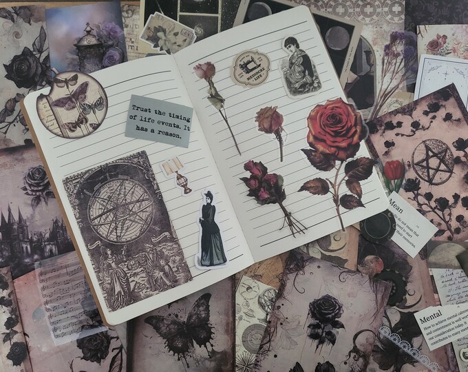 100 Piece Gothic Junk Journal Bundle Including JOURNAL Junk Journalling ...