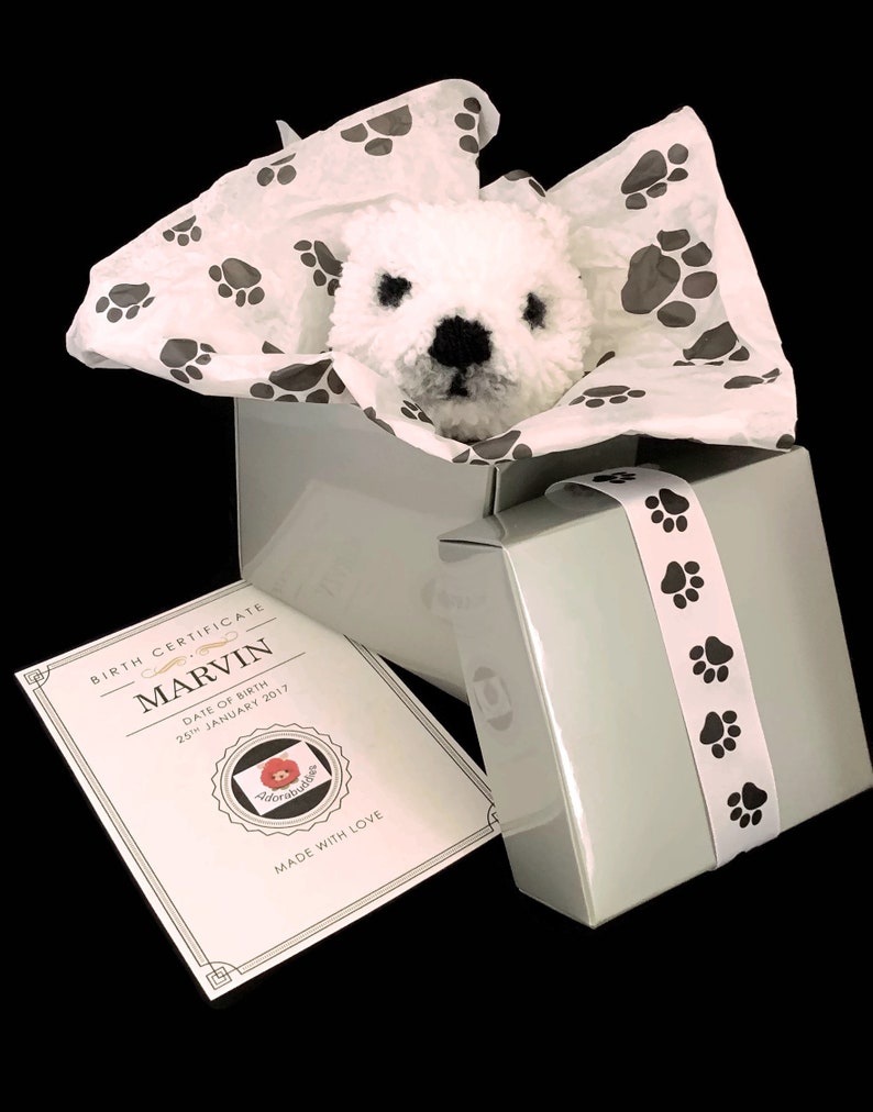 Polar Bear Pom Pom Pet Collectable Ornament with Gift Box