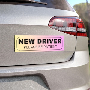 New Driver Car Magnet | Please Be Patient Sticker for New Drivers, Safety Awareness, Gifts for Teens, Car Decor, Multi-Color