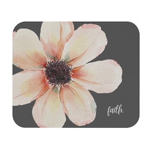 Faith-Inspired Floral Mouse Pad, Inspirational Desk Accessory, Office Decor, Gift for Friends, Motivational Gift, Home Office Must-Have