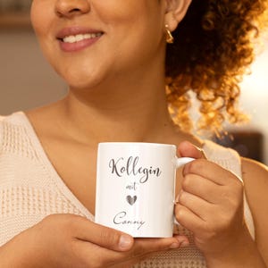 Mug en céramique personnalisé « Collègue avec cœur » – Un cadeau spécial pour votre collègue préféré !