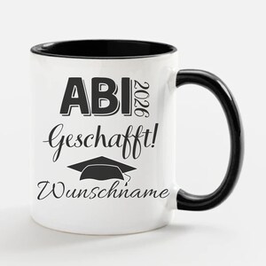 Personalized graduation mug with the saying: Graduation 2026 – Done! Congratulate your child on their graduation in style with this saying! Weiß/Schwarz