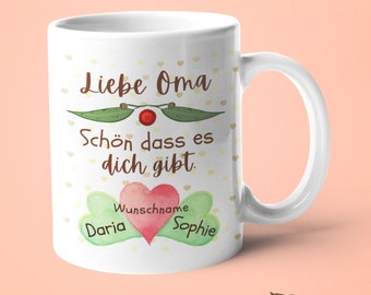 Grandma I Grandpa cup "It's nice that you exist" can be personalized with your name. A great gift for grandma/grandpa from grandchildren - Christmas, birthday