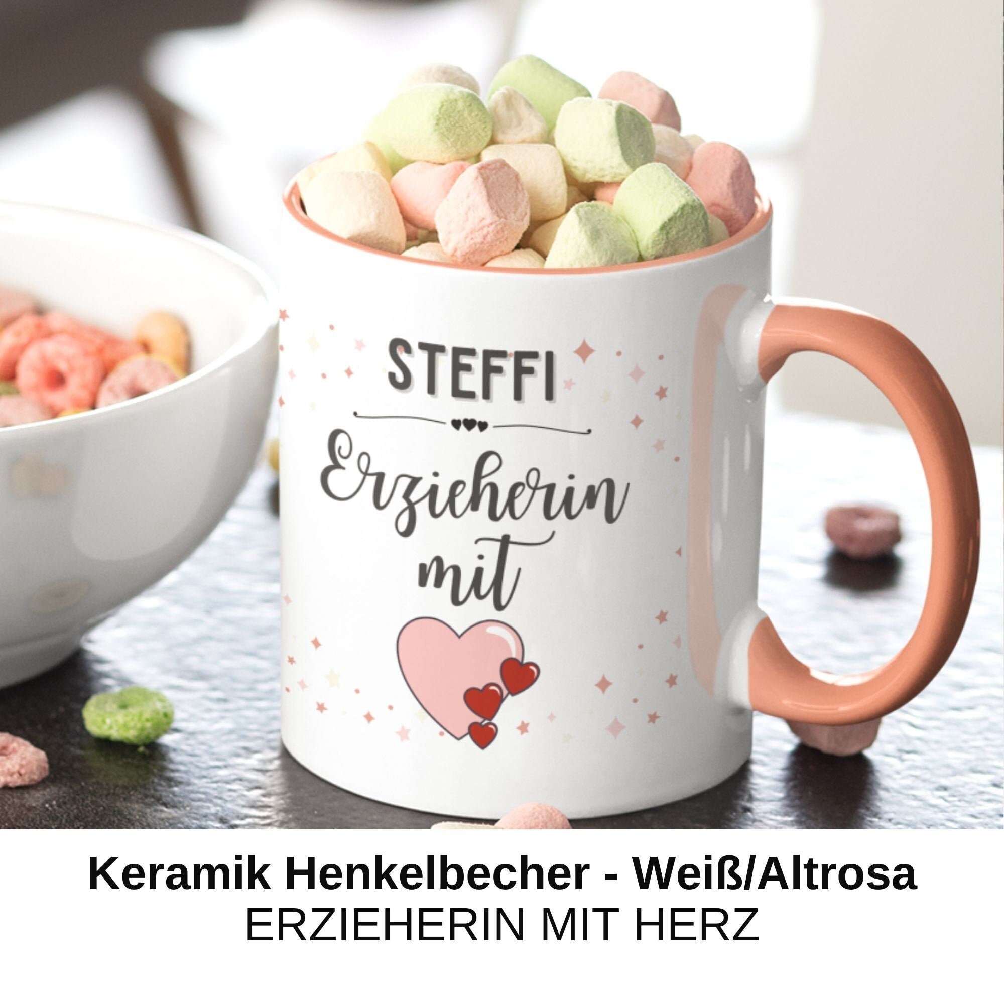 Educator cup with name personalized & saying: educator with heart. Pe…