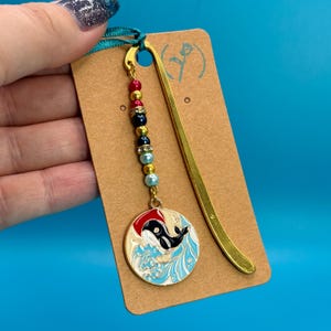 Orca bookmark, whale gift for her, birthday gift for mum, thank you gift for teacher, stocking filler, secret santa, handmade gift