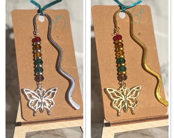 Butterfly bookmark for women, rainbow bookmark for her, page markers for planners, butterfly gifts for Mum, Father's day gift for dad