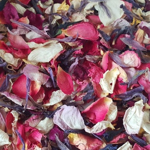 Confettis biodégradables. Indice violet. Pétales de fleurs séchées naturellement. Confettis de mariage. Confettis pétales de rose 1 Litre