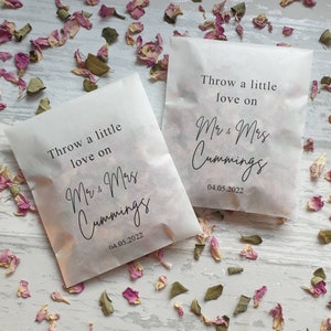 Biodegradable Confetti. Personalised Printed Pre filled packets. Wedding confetti. Petal confetti. Confetti Packets. Confetti. image 1