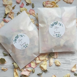 Coriandoli Biodegradabili. Adesivi floreali personalizzati. Pacchetti preriempiti. Coriandoli di nozze. Coriandoli di petali. Pacchetti di coriandoli. Coriandoli.