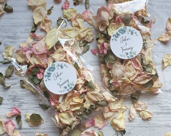 Biodegradable Confetti. Personalised Pre filled Clear packets. Wedding confetti.  Petal confetti. Confetti Packets. Confetti.