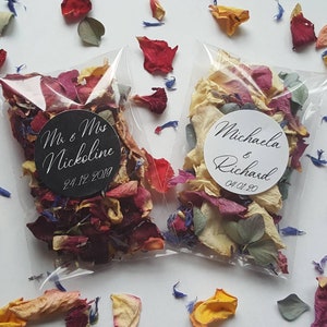 Biodegradable Confetti.  Pre filled packets. Naturally dried flower petals.  Wedding confetti.  Petal confetti. Personalised Packets