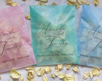 Biodegradable Confetti. Personalised Printed Pre filled packets.  Wedding confetti.  Petal confetti. Confetti Packets. Confetti.