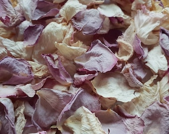 Biologisch afbreekbare confetti. Lilac & Cream Blossoms Natuurlijk gedroogde bloembladen. Trouwconfetti. Confetti van rozenblaadjes