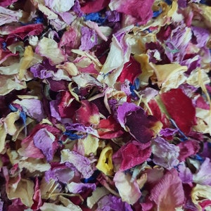 Confettis biodégradables. Fantaisie florale. Pétales de fleurs séchées naturellement. Confettis de mariage. Confettis de pétales