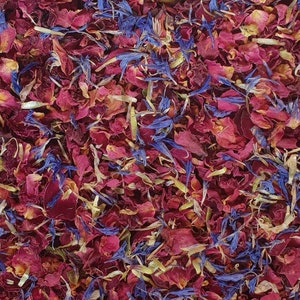 Confettis biodégradables. Rêve des nuits d'été. Pétales de fleurs séchées naturellement. Confettis de mariage. Confettis de pétales de rose