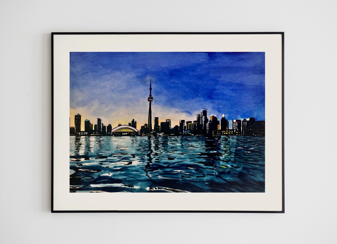 TORONTO SKYLINE Fine Art Print Painting Wall Art Toronto Etsy