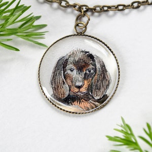 Custom dog portrait necklace Dog necklace Hand painted Dog necklace Watercolor Dog necklace Custom pet portrait Personalized Animal necklace