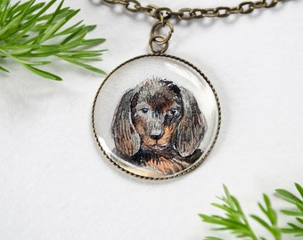 Custom dog portrait necklace Dog necklace Hand painted Dog necklace Watercolor Dog necklace Custom pet portrait Personalized Animal necklace