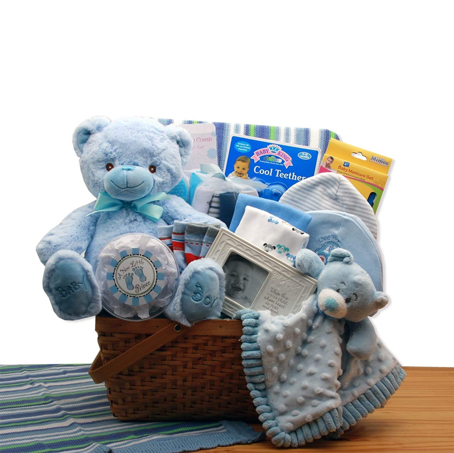 My First Teddy Bear New Baby Boy Gift Basket Baby Shower New Etsy