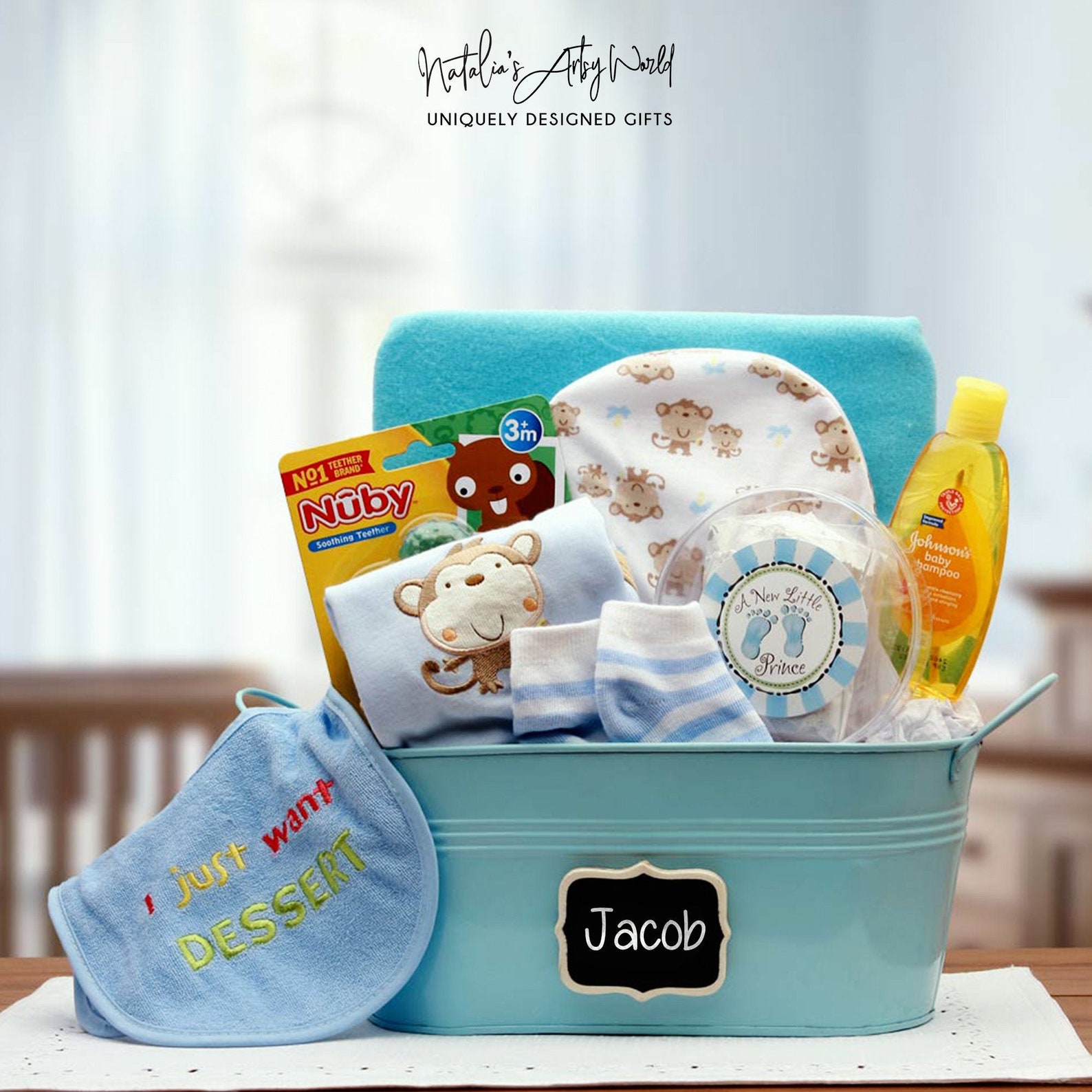 New Baby Boy Gift Basket Home baby Shower Etsy