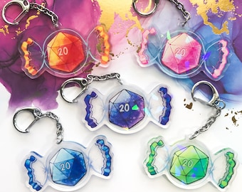 d20 Candy Holographic 2.5" Acrylic Charms