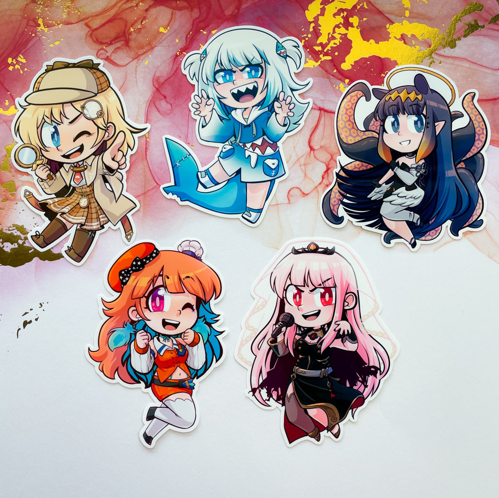 Hololive EN Myth Stickers - Etsy Finland