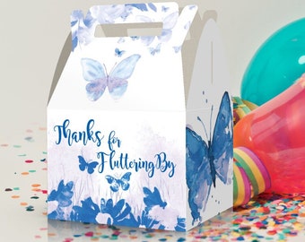 Blue Butterfly Party Favor Boxes