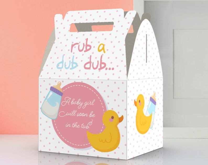Rub a dub dub Baby Shower Party Favor Boxes Rubber Ducky Party Favor Boxes