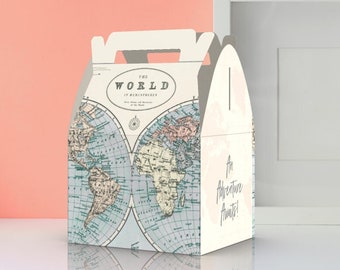 Vintage Globe Party Favor Boxes