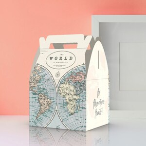 Vintage Globe Party Favor Boxes