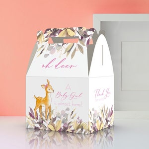 Deer Baby Shower Favor Boxes - Oh Deer a Baby is almost here - Available for Boy or Girl