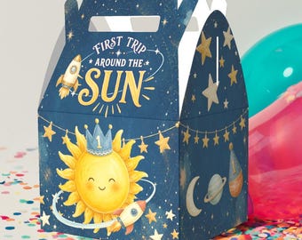 First Trip Around the Sun Favor Boxes - Goodie Bags