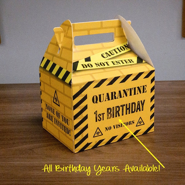 Quarantine Birthday-Any Year-Party Favor Boxes