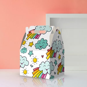 Rainbow clouds Party Favor Boxes