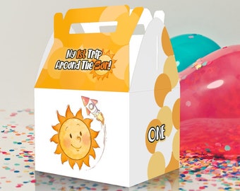 First Trip Around the Sun Party Favor Boxes