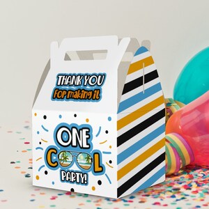 One Cool Party Blue Birthday Party Favor Boxes