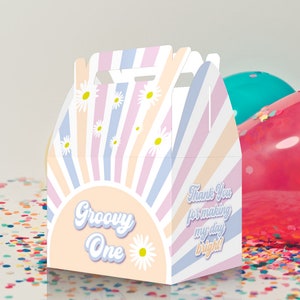 Groovy 1st Birthday Party Favor Boxes